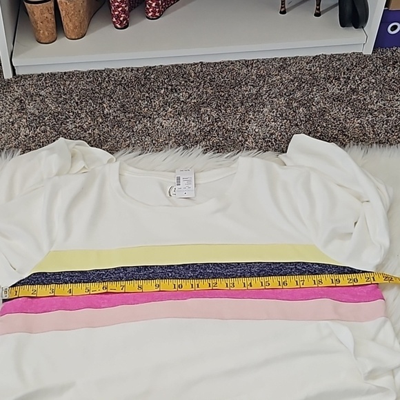 Maurices Off-White Knit Long Sleeve Multicolored Stripe Shirt NWT - Picture 13 of 15